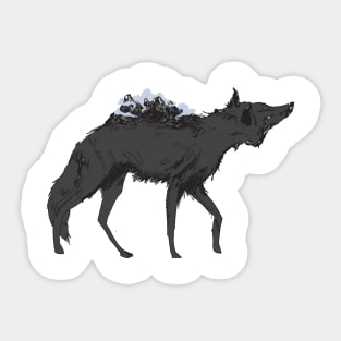 Mountain Range Wolf Sticker